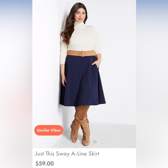 NWOT ModCloth Women’s Sway This Way Navy Skirt w/ Stripe size Large - Picture 8 of 12